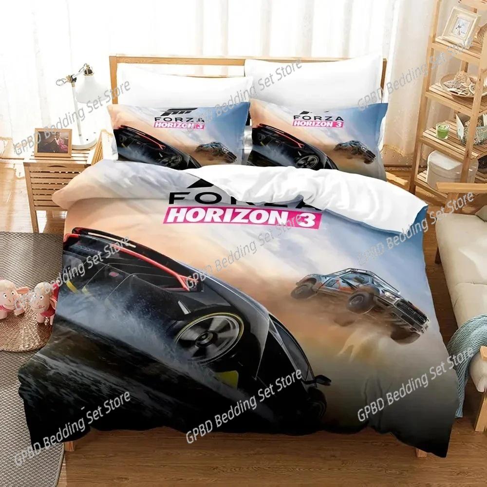 Набор пододеяльников 3D-печать 'Forza Sports Car' для мальчиков Односпальный Двуспальный Queen King Size Пододеяльник Наволочка Комплект постельного белья