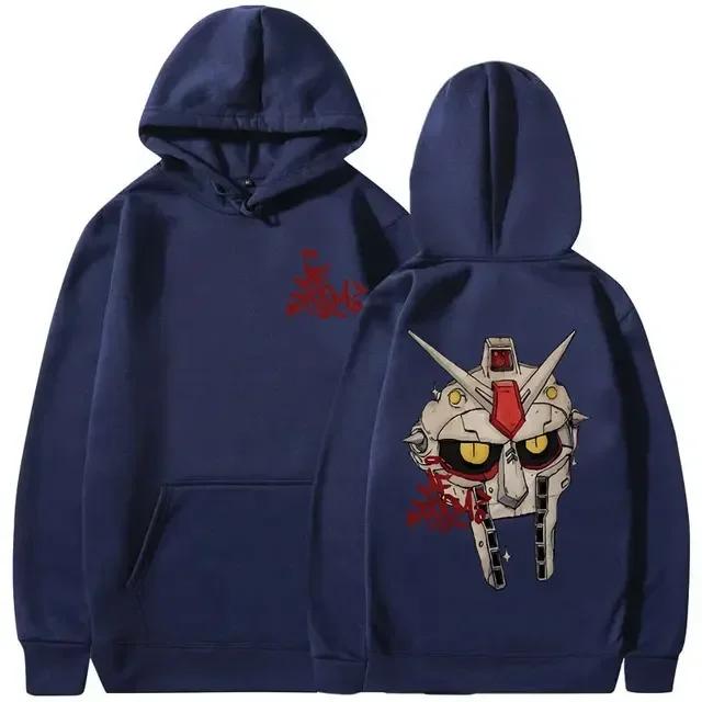 Metal Mask Pattern Men's and Women's Matching Fall/winter Warm Fleece Hoodie with Hip-hop Style