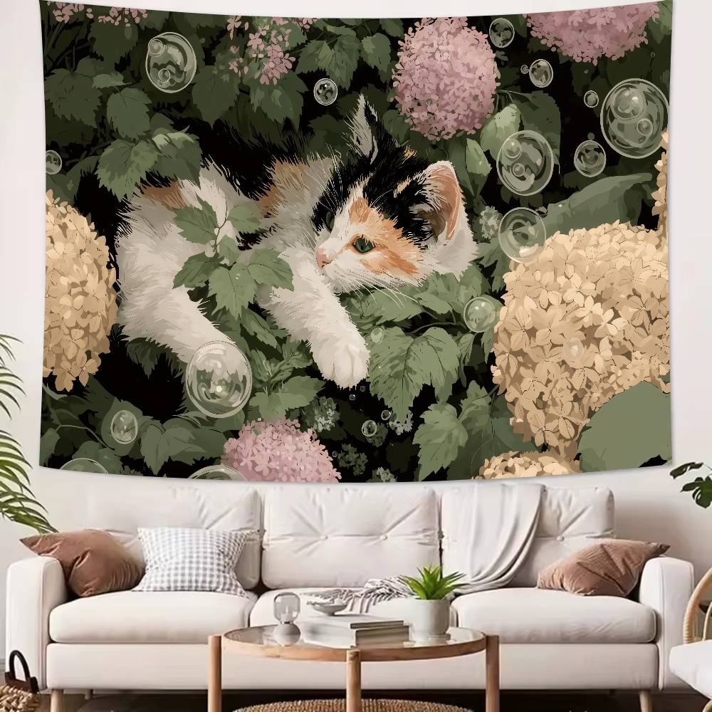 Big Kawaii CAT Tapestry bedroom dormitory anime wall hanging girl atmosphere home decoration