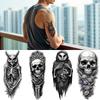 3 шт. Временные татуировки Реалистичные временные татуировки Совиный череп со змеей Механический череп Для бедер Рук Женщин