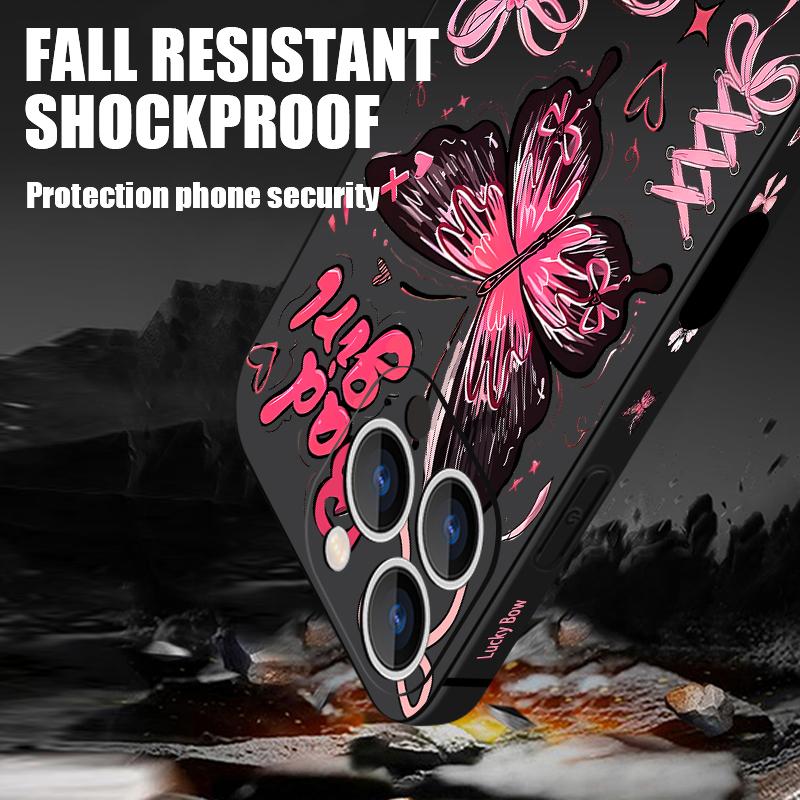 For iPhone 17 Pro Max Case Lucky Bowknots Butterfly Pattern TPU Silicone Soft Cover For iPhone 16 Pro Max 15 14 13 12 11 16E Air