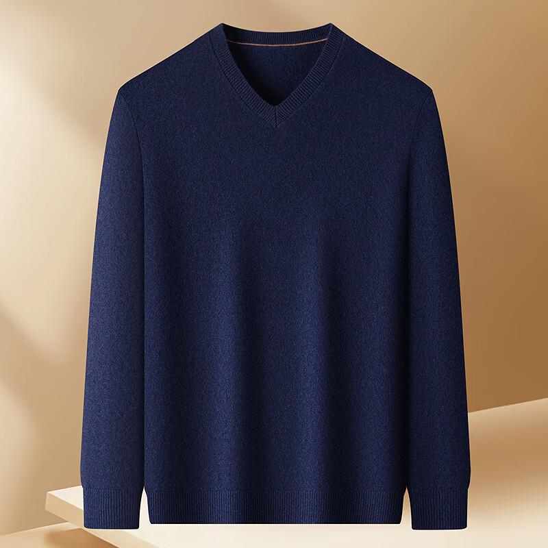FAPAI Men's Crew Neck Cashmere Blend Sweater