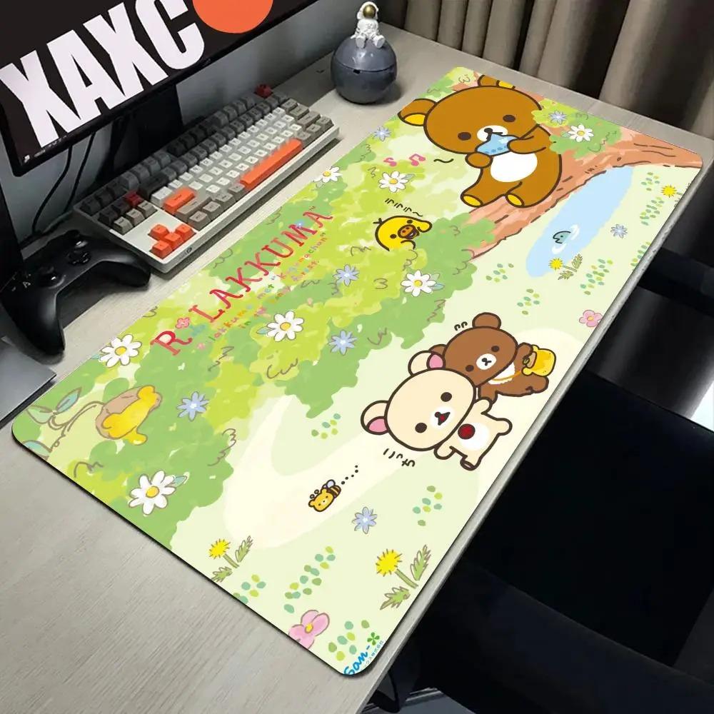 Большой коврик для мыши Rilakkuma-es Коврик для мыши для геймеров Офисные аксессуары Корпус для ПК Игровой коврик для стола Компьютерные столы Коврики для клавиатуры