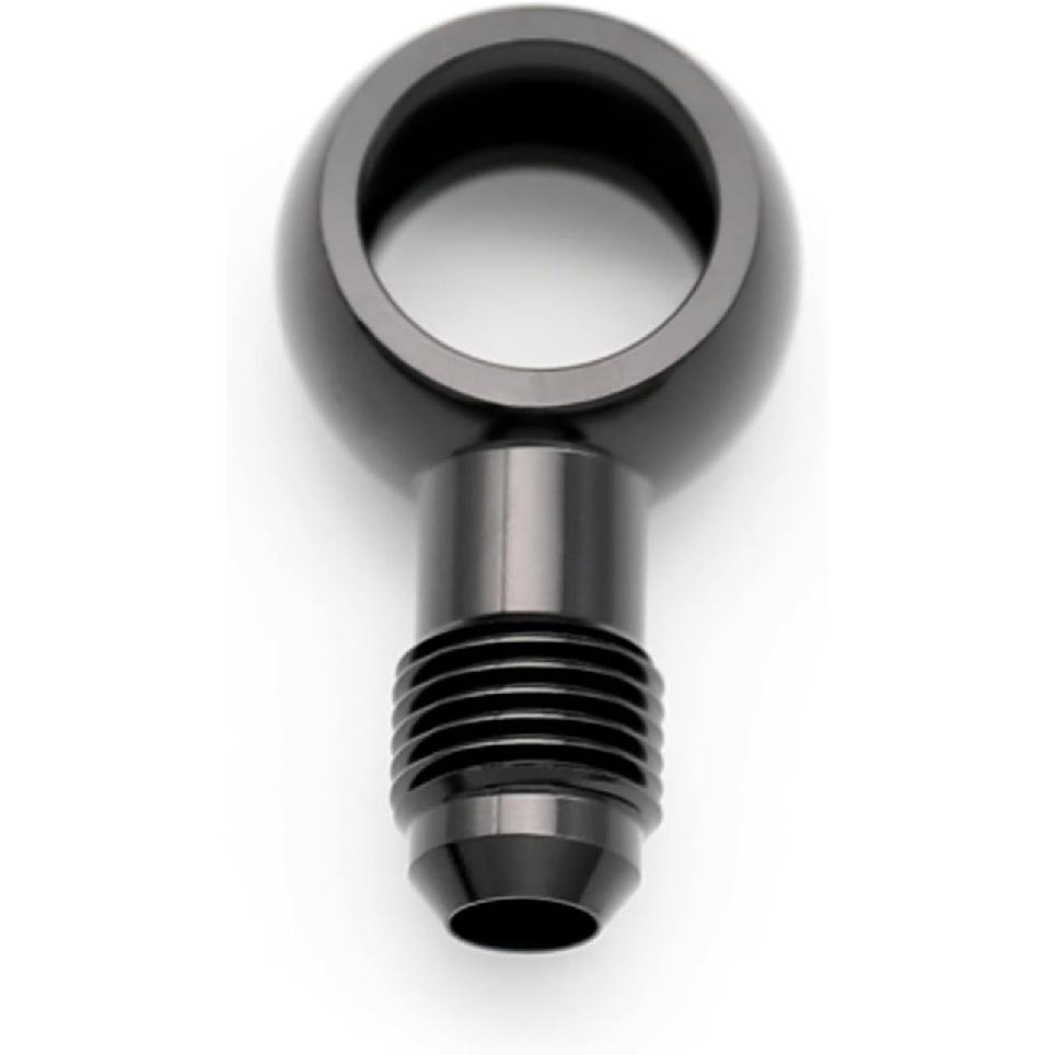 Black Aluminum Fuel Banjo fitting - M18 18.5mm ID Banjo hole to 6AN 9/16"x18 UNF Male Flare Adapter, Designed for Bosch 044 Fuel Pump