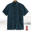 [Популярное] Мужская летняя рубашка в стиле ретро в китайском стиле из чистого льна с короткими рукавами в стиле Тан