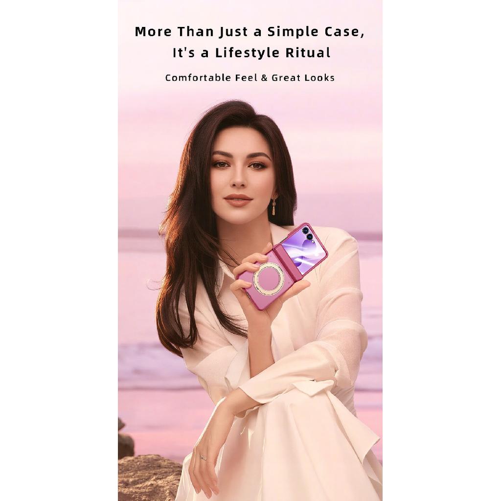 Suitable for Samsung ZFlip8 magnetic phone case with integrated anti-peep film, matte finish, anti-drop, foldable protective cover