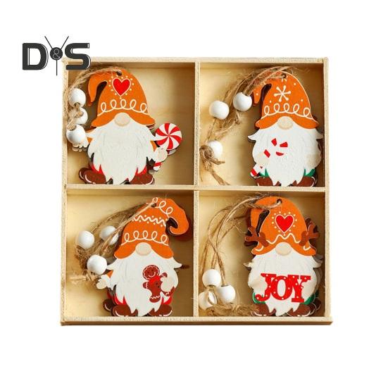 12 шт. рождественские подвесные украшения деревянные пряничные человечки гномы подвеска для рождественской елки украшения для дома кухни праздничные принадлежности для вечеринок