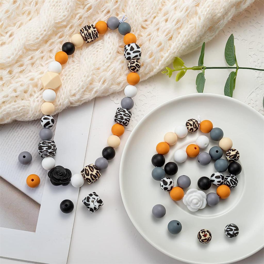 102 шт., силиконовые свободные бусины, 12 мм, ожерелья, бусины для изготовления поделок, цепочка для соски с защитой от падения, аксессуары для браслета «сделай сам»