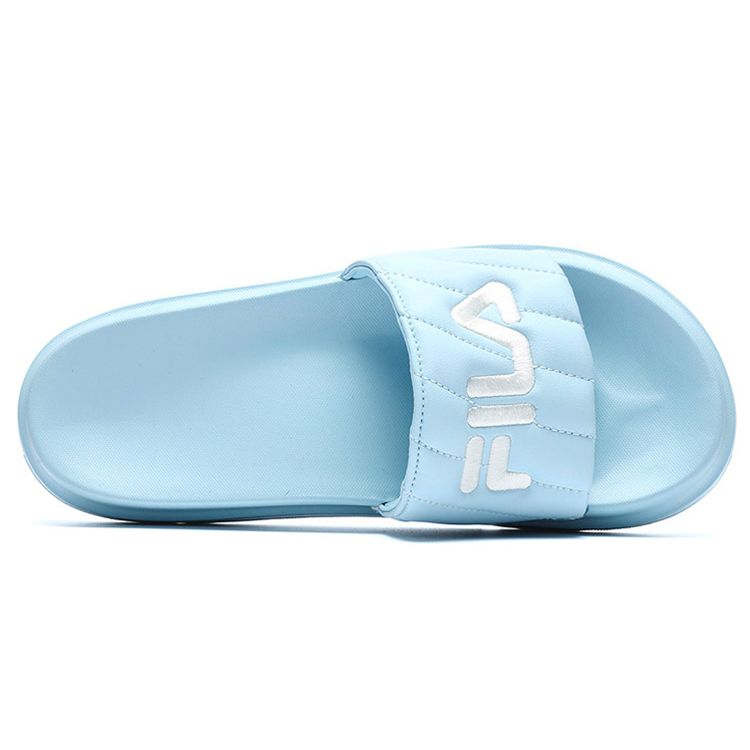 Fila Drifter Удобные Универсальные Шлепанцы с Кожаной Нашивкой Женские сандалии Травянисто-Голубые F12W226504FOM