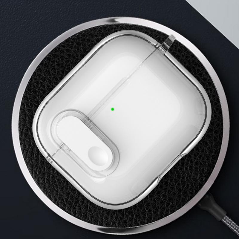 Полупрозрачный кристальный беспроводной чехол для наушников Airpods Pro 3 2 для Airpods 4 3 Противоударный с замком-переключателем Защитная крышка для наушников