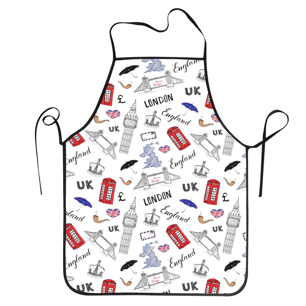 London City Polyester Apron Street 52*72cm Kitchen Baking Bib Tablier Restaurant Pinafores for Manicurist