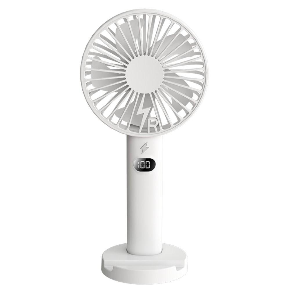 Handheld Mini Fan With Phone Holder LCD Display Desk Fan Portable Charging Fan