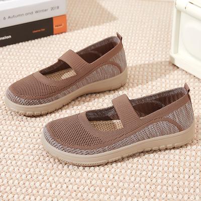 Женская летняя обувь нового стиля, дышащая обувь на одну ногу для мам, тканевая обувь Старого Пекина, повседневная женская обувь на мягкой подошве, универсальная одинарная обувь
