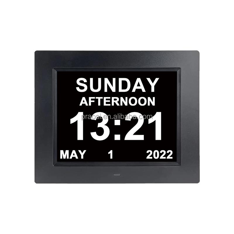 Customizable Auto Dimming WiFi Modern Quartz Digital Calendar Day Clock 7 Inch Medication Reminder Dementia/Alzheimer