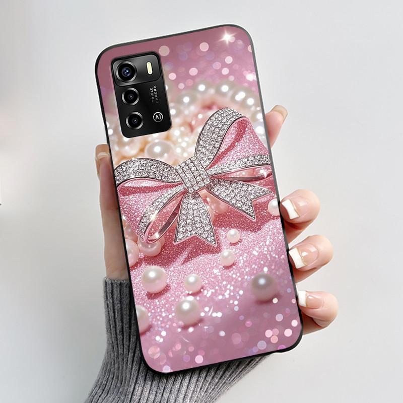 Casing For ZTE Blade A72 4G V40 Vita Phone Case Shell Aesthetic Cute Cat Astronaut Fashion Matte Black Protective Soft TPU Cover