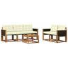 Outdoor Sofa Set with Cushions 6 Pcs Natural and Cream