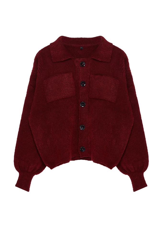 Women's Fashionable Stylish Cardigan Navy Blue Soft Textured Coat Look Knitwear Cardigan