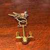 10.16 Cm Brass Anchor Keychain