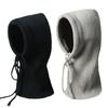 Knitted Pullover Cap Drawstring Women's Head Hooded Cap Winter Balaclava Hat Outdoor