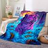 1pc Cosmic Tiger Blanket - Lightweight Flannel Fleece with Digital Printing, Soft Warm for Sofa, Travel, Camping, Office yy251018338