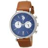 U.S. Polo ASSN Logo Chronograph Watch US-15SBBR Men's Brown