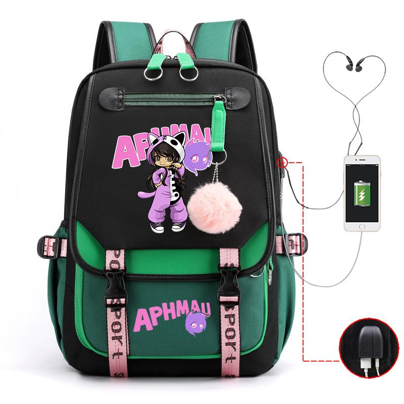 Harajuku Simple and Versatile Aphmau Junior High School Student School Bag Female Lightweight Large Capacity Middle School Student Backpack