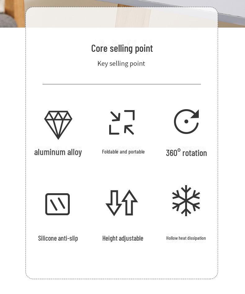 Вращающаяся на 360° металлическая подставка для ноутбука с охлаждающим вентилятором