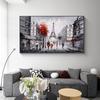 Абстрактная черно-белая Парижская городская улица Пейзаж Картина маслом Печать Плакат на холсте Настенная роспись для гостиной Домашний декор