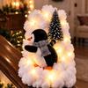40*20cm Christmas Stair Snow Decor Illuminating Penguin Christmas Decorative Lights Modular Assembly Cotton-like Snow Texture