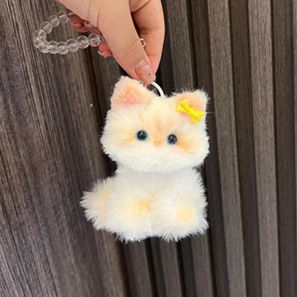 Kawaii Twisty Stick Little Cat Pendant Plush Kitten Pendant Material Package Girls Children Toys