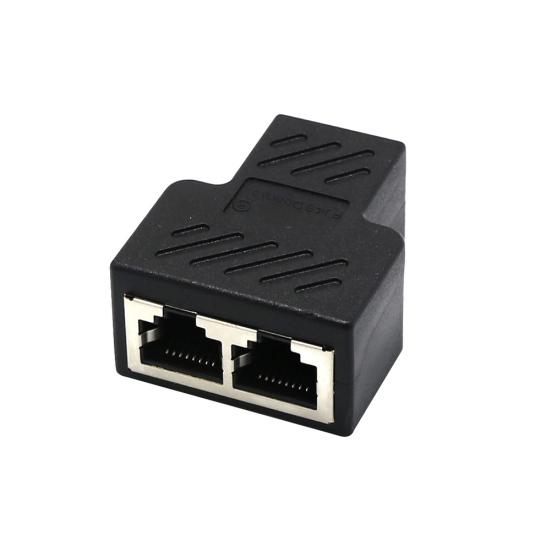 1 To 2 Ports CAT5/6/7 RJ45 Dual Female Splitter LAN Network Internet Adapter
