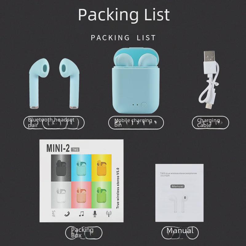 Bluetooth-гарнитура Mini2 i7mini TWS: Бинауральные стереонаушники Sports 5.0 Wireless