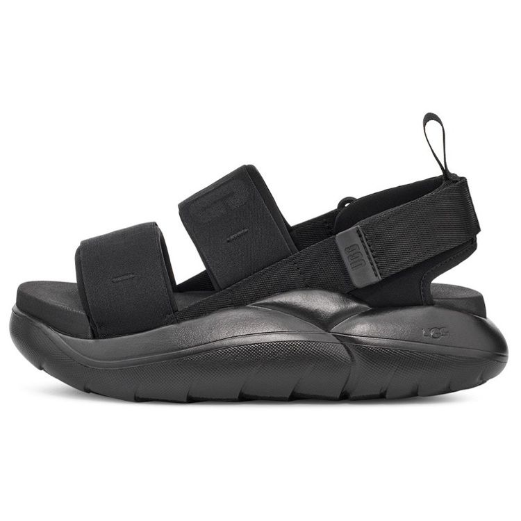 UGG La Cloud Series Fabric Vintage Thick Sole Comfortable Fashion Sandals Women Sandals Black 1136814-BLK