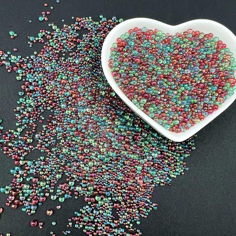 Креативные смешанные цвета смешанные характеристики 50 г/упак. Непористые пузырьковые бусины Волшебный цвет Прозрачные стеклянные бусины-сферы DIY Ювелирные аксессуары Пузырьковые бусины