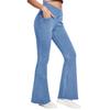 Womens High Waist Flared Jeans Stretch Slim Fit Long Pants Streetwear