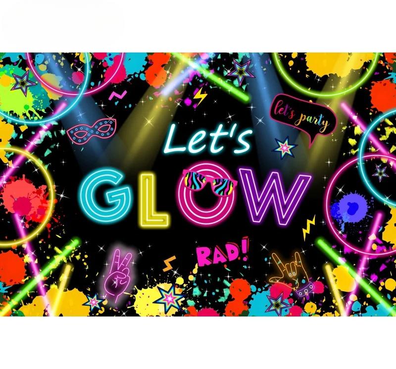Splashing graffiti wall glowing decoration background banner photo hip-hop birthday happy photography party background wall9