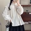Johnature Рубашка с отделкой в виде грибка, рубашка в стиле ретро со складками и шнуровкой, весенние рубашки из японского хлопка