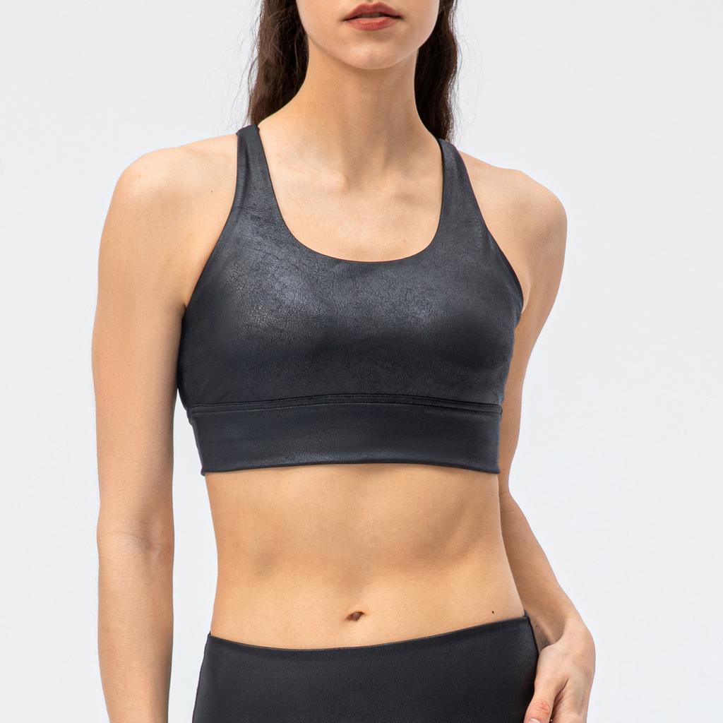Женский бюстгальтер для йоги, спортивные тренировки, укороченный топ для бега, мягкий повседневный жилет без косточек, черный