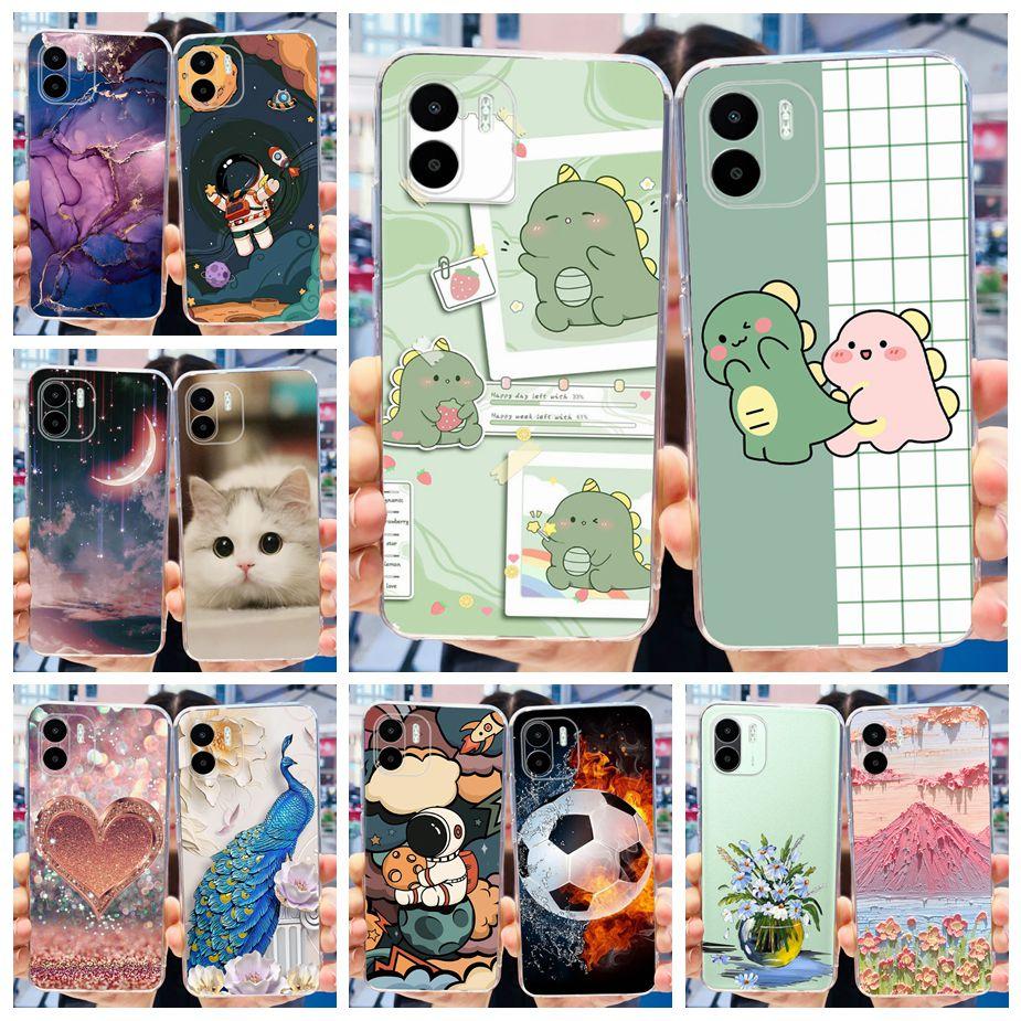 For Xiaomi Redmi A2 Case Redmi A2+ Cute Dinosaur Cartoon Back Cover Phone Cases For Redmi A2 Plus A2+ RedmiA2 Soft Fundas Bumper