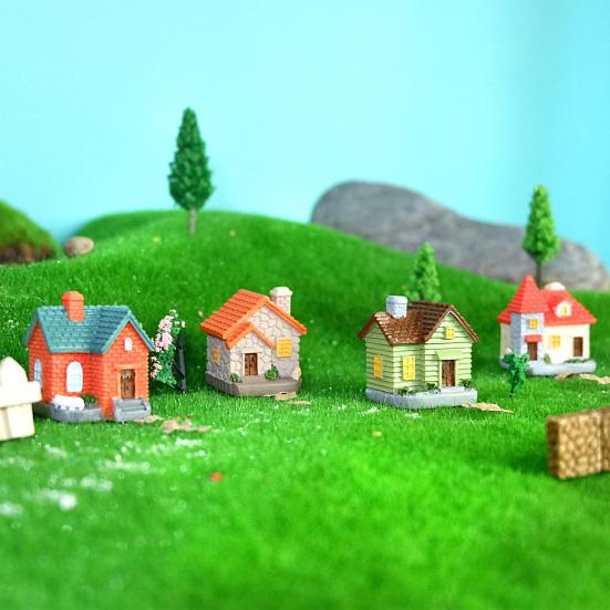 Миниатюрная фигурка домика Миниатюрная модель здания из смолы для сказочного сада Моховый ландшафт Поделка своими руками Декор для дома