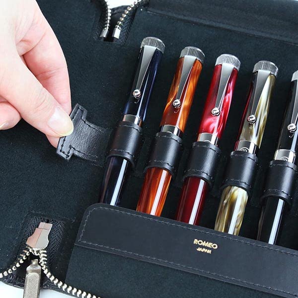 ROMEO Crocodile Embossed Collection Pencil Case for 6 Pencils RLC37 BK