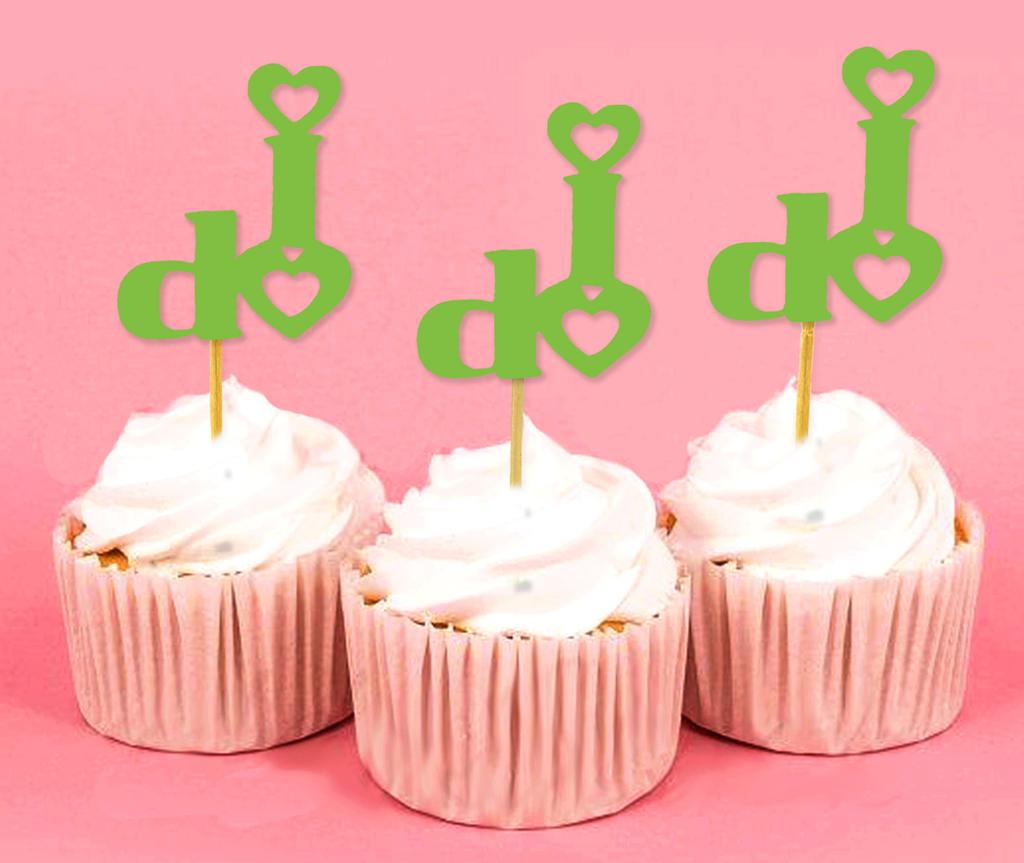 Darling Souvenir Wedding I Do Cupcake Toppers Party Dessert Decorations - Pack Of