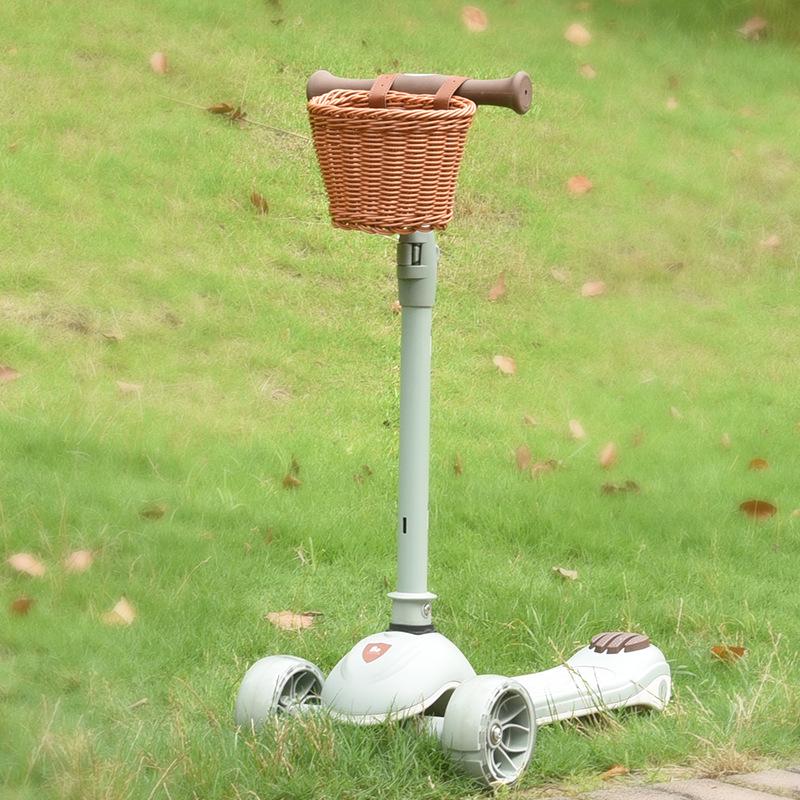 Ретро плетеная передняя корзина для велосипеда для детских велосипедов и самокатов