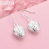 925 Sterling Silver Fashion Heart Shape Earrings Wedding Jewelry