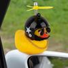 Rubber Cute Duck Toy Car Ornaments Yellow Duck Car Dashboard Decorations Cool Glasses Duck with Propeller Helmet Gold Chain
