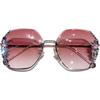 Retro Cutting Lens UV400 Women Sun Glasses Gradient Rhinestone Sunglasses Rimless Sunglasses