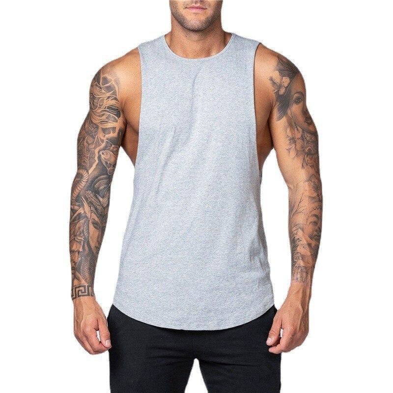 Muscleguys Summer Men's Loose Bodybuilding Sleeveless T-shirt Gym Training Tank Top Fitness Clothing