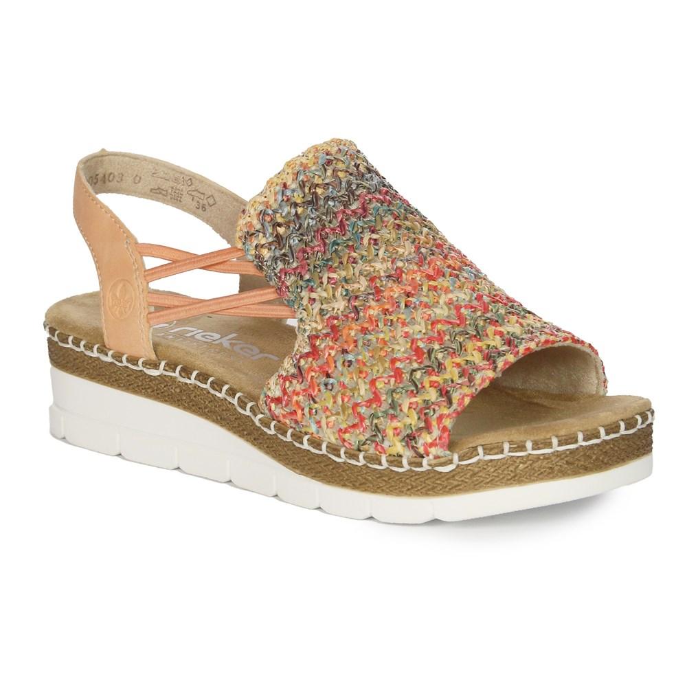 Rieker Flechtana sandals elastic straps multicolour