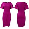 Women's summer new lotus leaf sleeve fashion split hip wrap large size women's dress