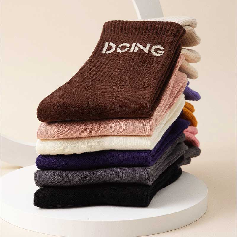 Женские носки для йоги, нескользящие носки для бега, женские компрессионные носки для спортзала, спортивные хлопковые милые забавные носки с напуском, новинка